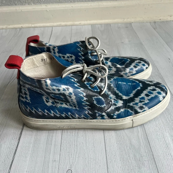 RARE Del Toro Blue Printed Leather Chukka Sneaker Size 11 - Picture 3 of 10